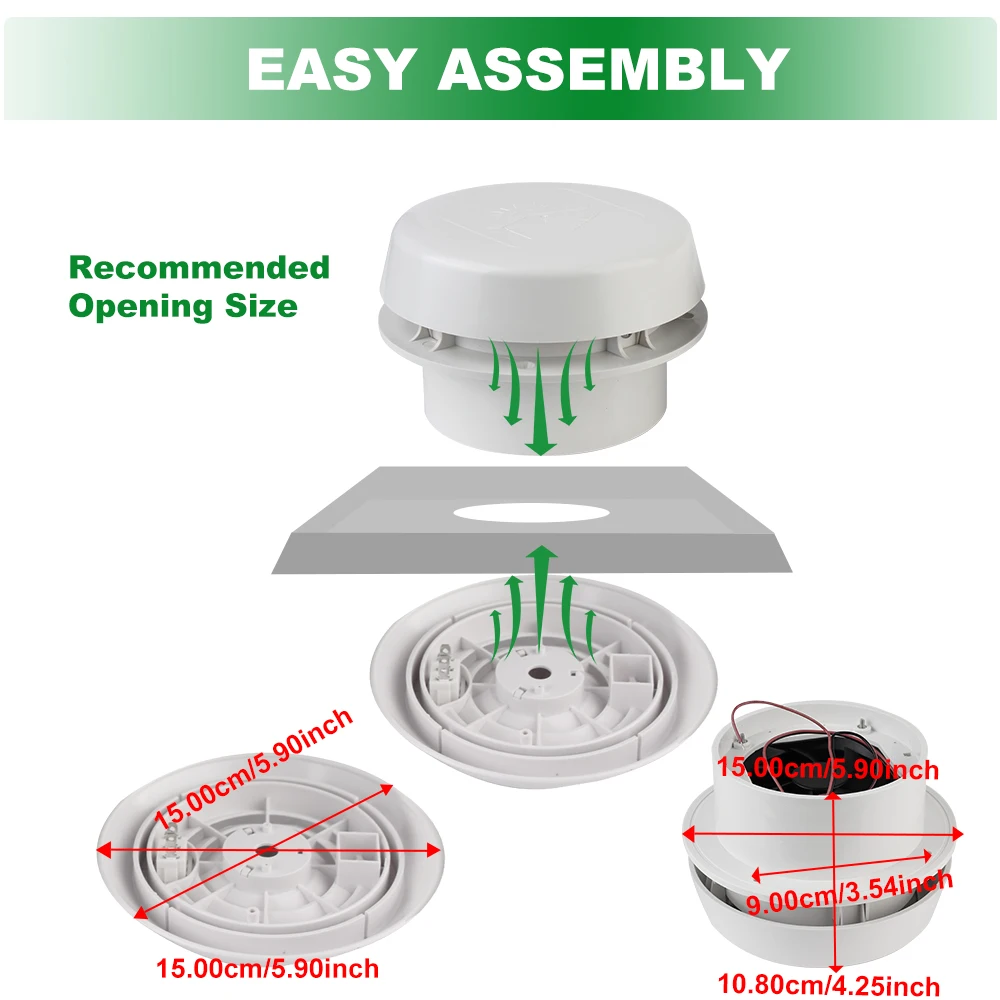 Camper Accessories 12V Car Silent Fan Strong Wind For Rv Trailer Caravan Ventilation Exhaust Fans Side Air Outlet