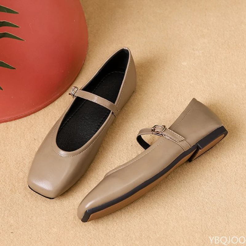 أحذية صيفية عصرية متعددة الاستخدامات ذات نعل ناعم وفم ضحل ونعل كلاسيكي كاجوال بمقدمة مربعة أحذية فردية أنيقة وبسيطة للنساء