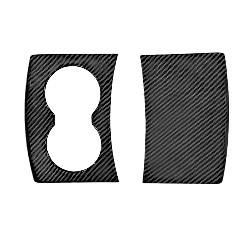 

2pcs Carbon Fiber Water Cup Holder Cover Frame Trims for Tesla Model S 2016-2020