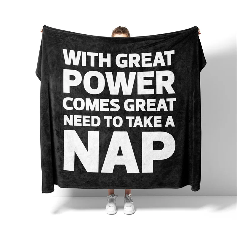 Aertemisi With Great Power Comes Great Need to Take a Nap Pet Blanket for Small Medium Large Dog Cat Puppy Kitten Couch Sofa Bed