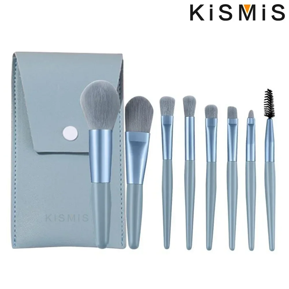 8Pcs Mini Travel Portable Soft Makeup Brushes Set Eye Shadow Foundation Powder Eyelash Lip Concealer Blush Kismis Make Up Brush