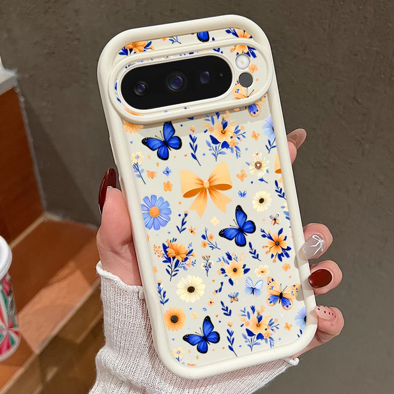 Schmetterlings-Blumen-TPU-Handyhülle für Google Pixel 10 9 8 Pro 9A 8A 9 10 Pro XL 7A, stoßfeste weiche Silikonhülle für Pixel 7 Pro