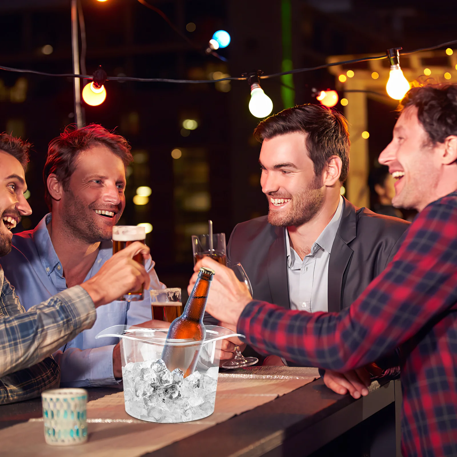 

1pcs Ice Bucket Hat Clear Acrylic Ice Cube Bucket For Bar Party Home Hotel Restaurant Use Modern Serving