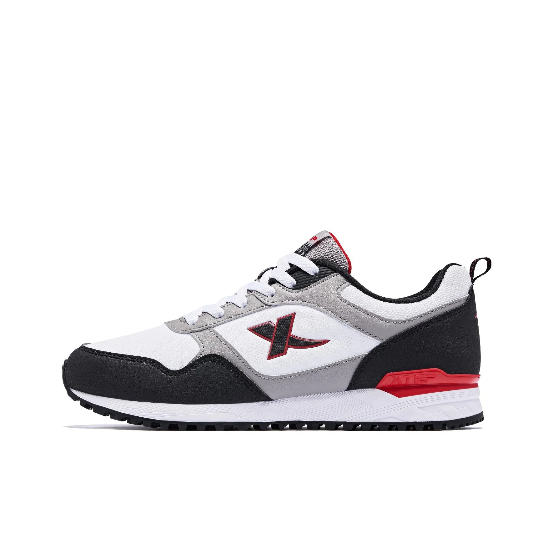 XTEP Slip Resistant Abrasion Resistant Low top Sports Casual Shoes Men's White Black Gray 879419320067