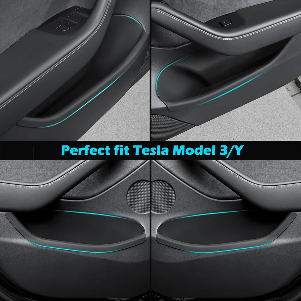 Door Side Storage Organizers for Tesla Model Y Model 3 Highland Waterproof Box Pocket Slot Tray Protector Accessories
