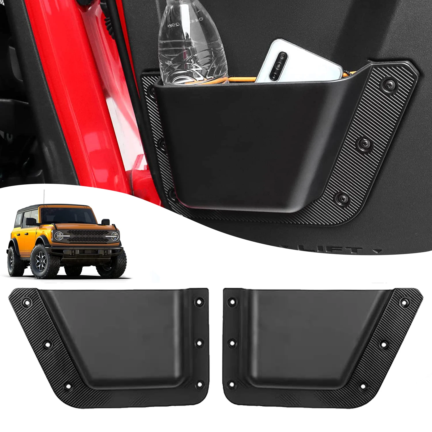 

Rear Door Storage Box for Ford Bronco 4Door 2021-2023 Door Side Interior Organizer Tray Pockets