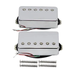 FLEOR Ceramic LP Electric Guitar Humbucker Pickup Neck / Bridge Pickup Chrome 4-Wires