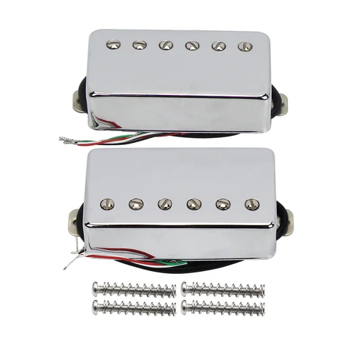 FLEOR Ceramic LP Guitarra eléctrica Humbucker Pastilla de cuello / Puente Pastilla Cromo 4 cables