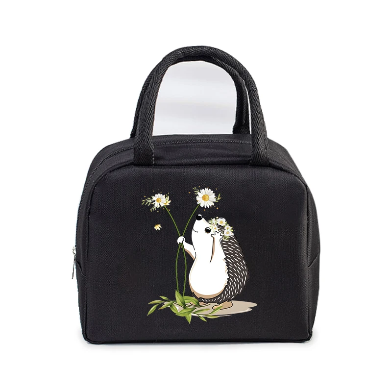 Bento Thermal Bag Dandelion Hedgehog Cartoon Print Women Insulation Portable Pouch Food Picnic Fresh Cooler Lunch Bag for Kids