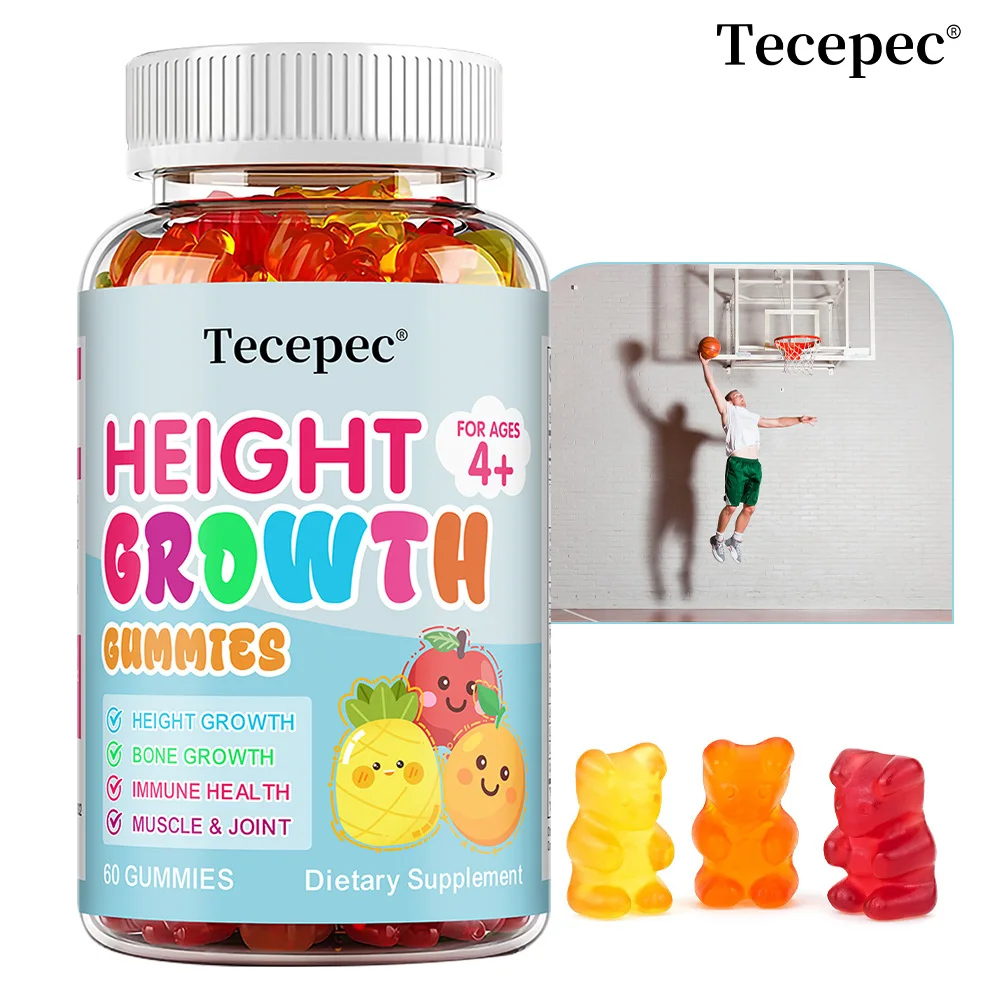 

Height Growth Vitamin Gummies, Calcium, Zinc, Ashwagandha, Support Bone Healthy Growth, Development & Strength & Immunity