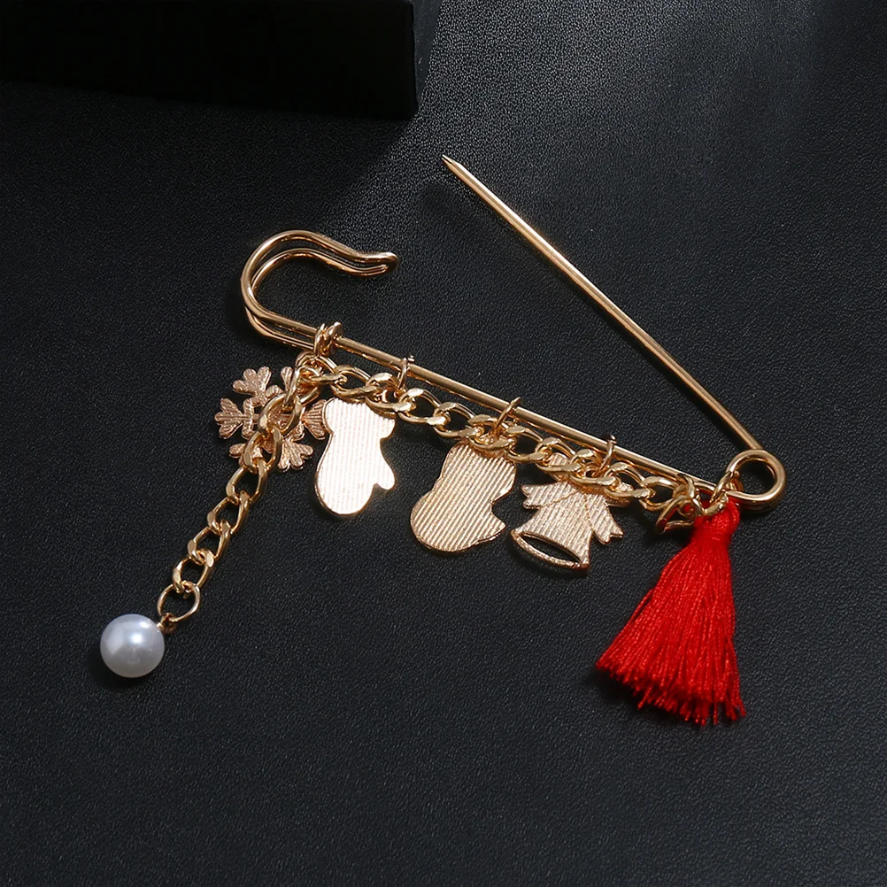 

3 Pcs Santa Claus Brooch Funny Christmas Badges Bling Brooches Tree Alloy Pin Party