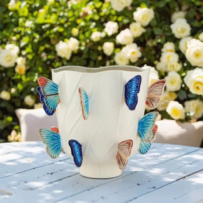 

【Popular】Decorative Ceramic Vase Butterfly Vase At The Residence Of San Mo Artist Portugal Bordallo Pinheiro Flower Arrangement