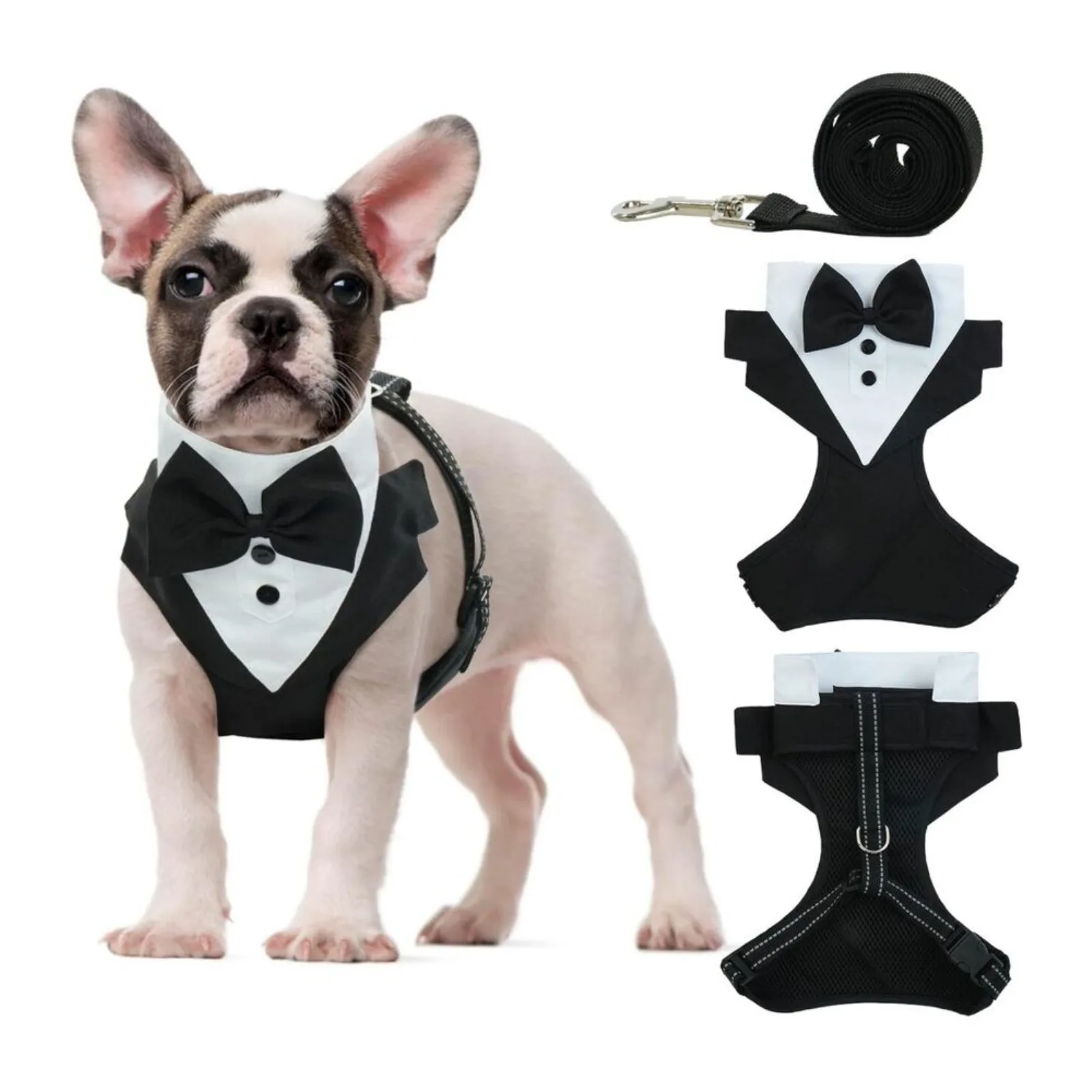 Brand new pet traction rope, anti-shedding dog clothing,one chest harness,tuxedo suit, including (chest harness + traction rope)