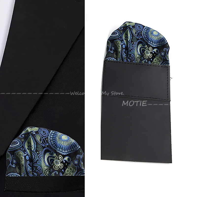 Pañuelos de Cachemira rojos cuadrados de bolsillo predoblados para hombre aptos para fiesta de boda Formal negocios negro blanco moda pañuelo de toalla para el pecho