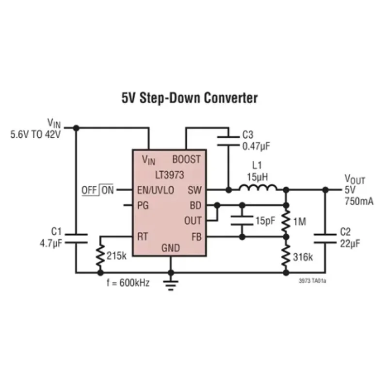 LT3973 LT3973EDD LT3973IDD LT3973HDD - 42V, 750mA Step-Down Regulator with 2.5UA Quiescent Current and Integrated Diodes