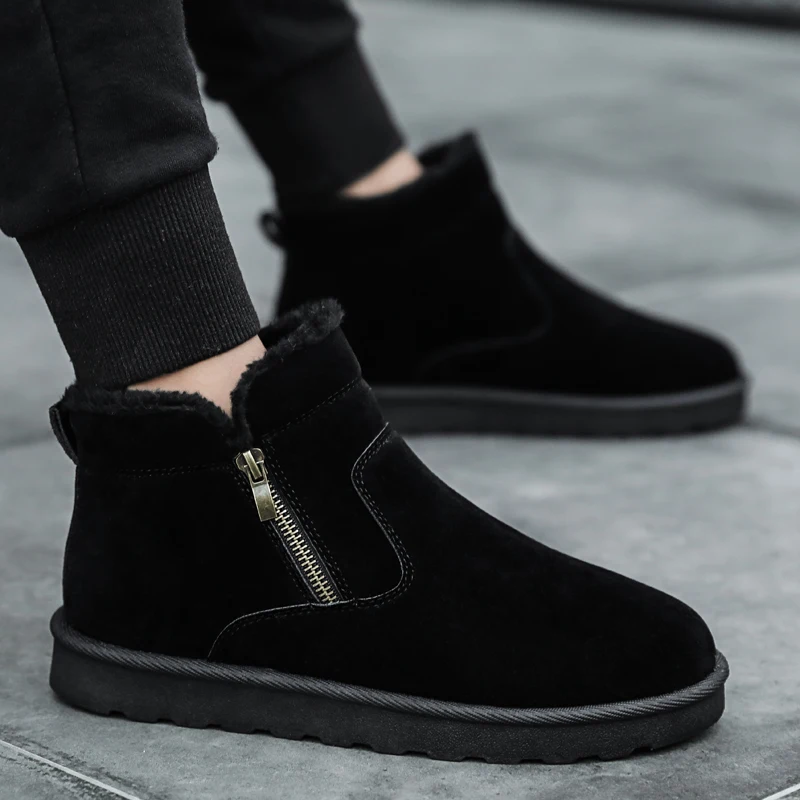 

Зимняя обувь, мужские высокие ботинки челси, мужские ботинки на плюшевом меху, кожаная обувь, мужские хлопковые ботинки челси sapato masculino