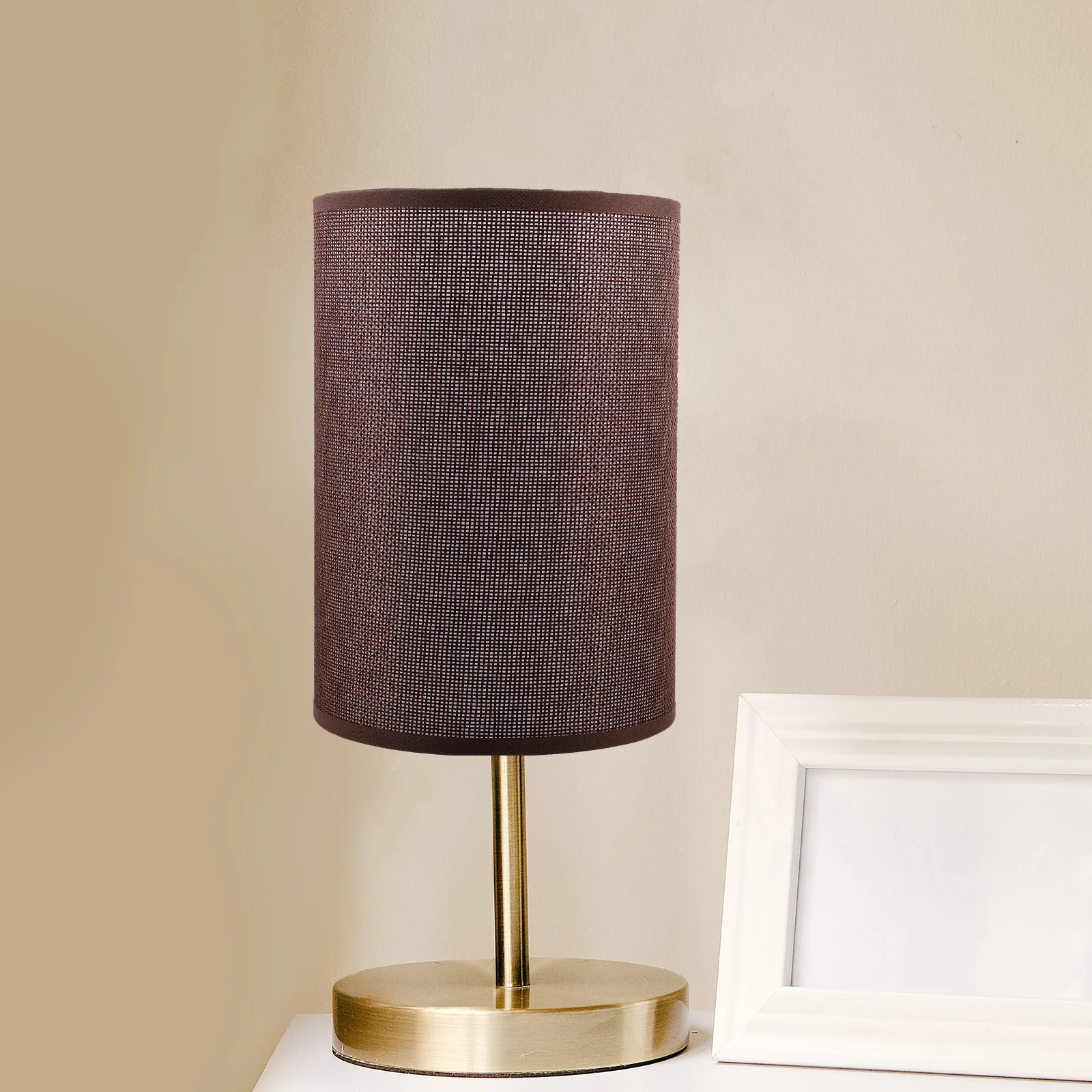 

Round Lamp Shade Linen Iron Design For Bedroom Living Room Table Floor Desk Bedside Lamp E27 Decorative