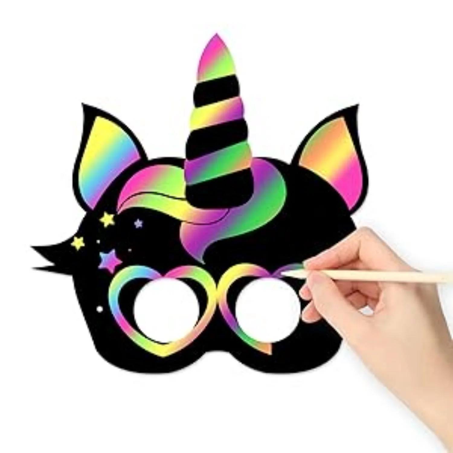 Máscaras de unicornio DIY, máscara de papel para rascar, máscaras artesanales de caballo arcoíris, accesorios de fotografía para vestido de Cosplay, recuerdos de fiesta de cumpleaños y Halloween
