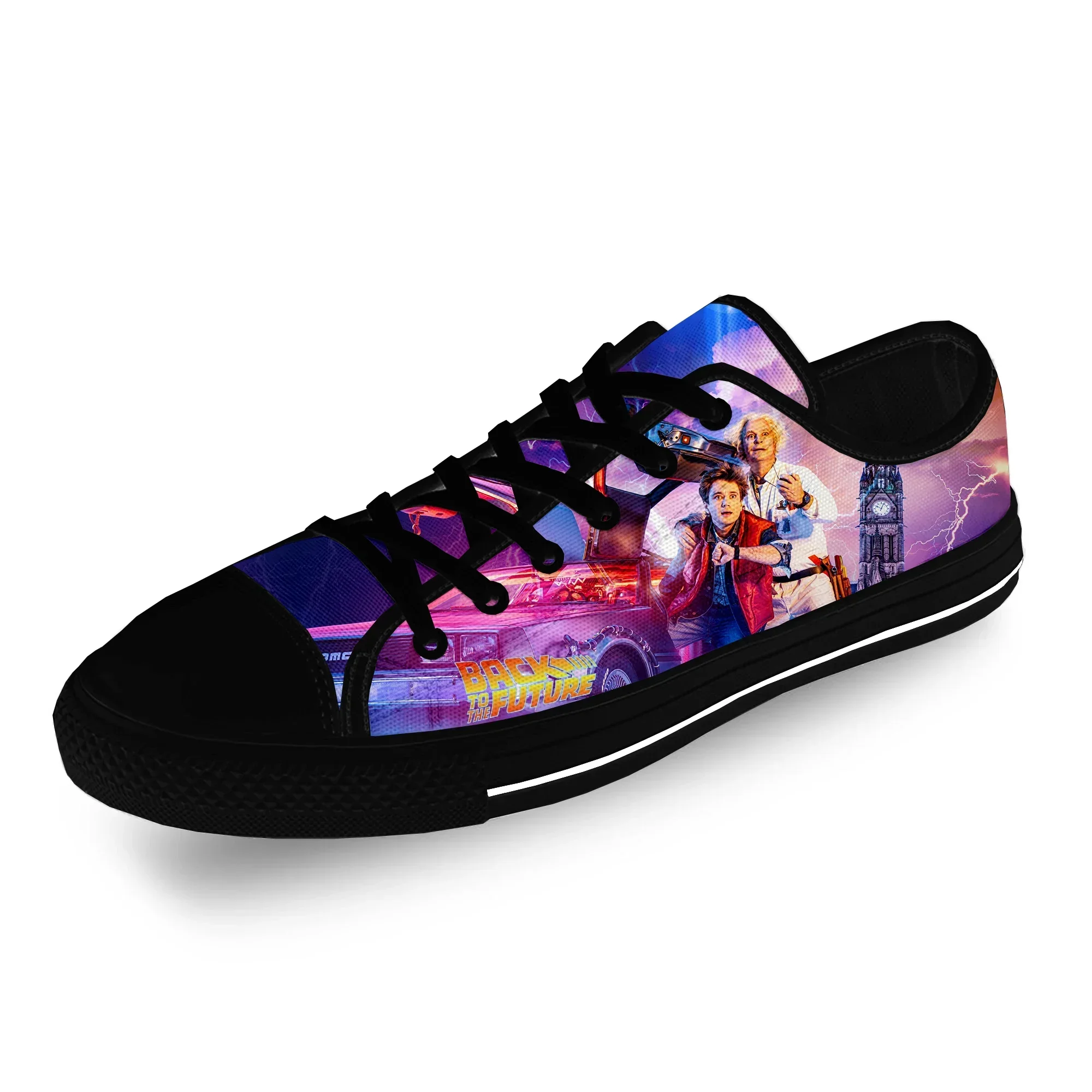 Movie Back To The Future Funny Casual Cloth Fashion 3D Print Low Top Canvas Shoes Men Women Lightweight Breathable Sneakers view 3
