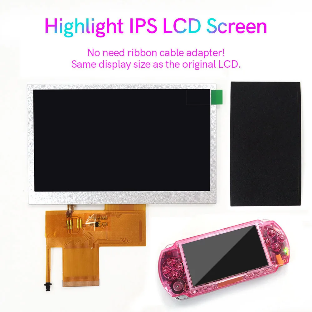 

Hispeedido 4,3-дюймовый IPS LCD-экран высокой яркости для PSP 1000, не требует пайки, для консоли PSP 1000, простая установка.