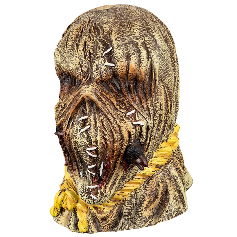 

Fun Halloween Cosplay Creative Scarecrow Helmet Latex Mask Horror Party Funny Props Role-playing Mask Accessories