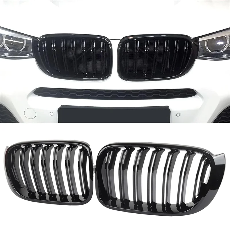 

Front Kidney Grill For BMW X3 F25 LCI 2015-2017 X4 F26 2015-2018 Double Slats Grill
