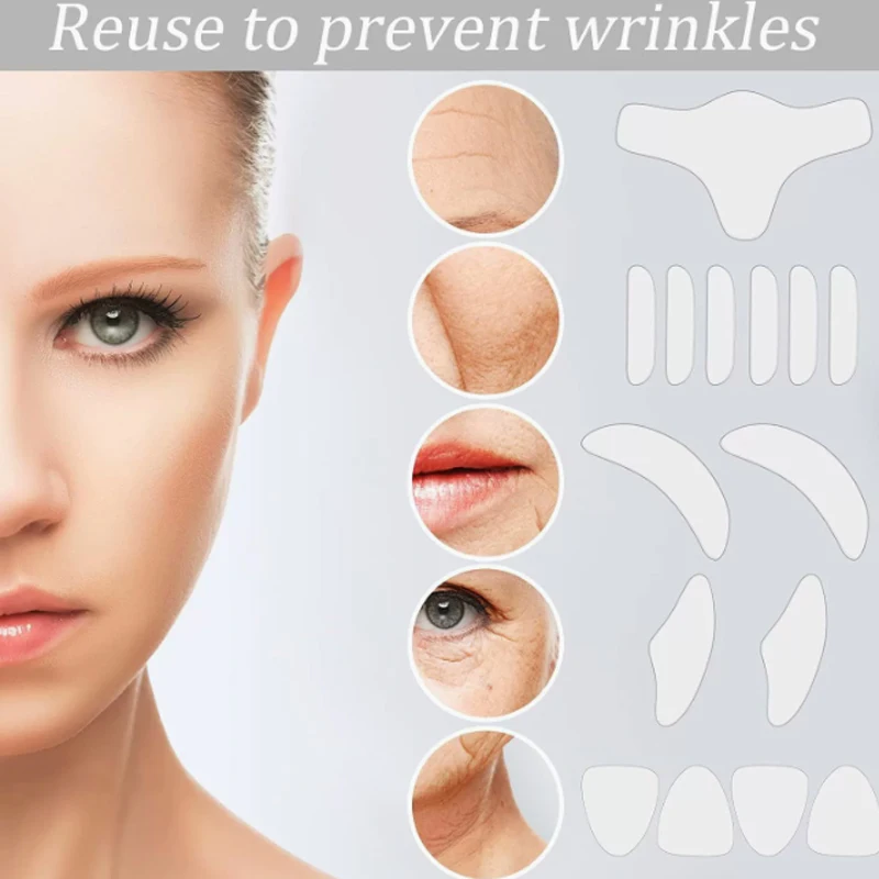 16pcs/set Reusable Silicone Patches Anti Rimpel Pads Wrinkle Removal Sticker Face Forehead Neck Eye Stickers Skin Care Patches