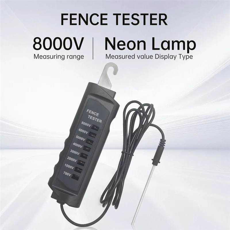 FT-891 Electric Fence Tester 700-8000V Electronic Fence Pulse Voltage Detector Ultimate Safety For Horse Dairy Wildlife