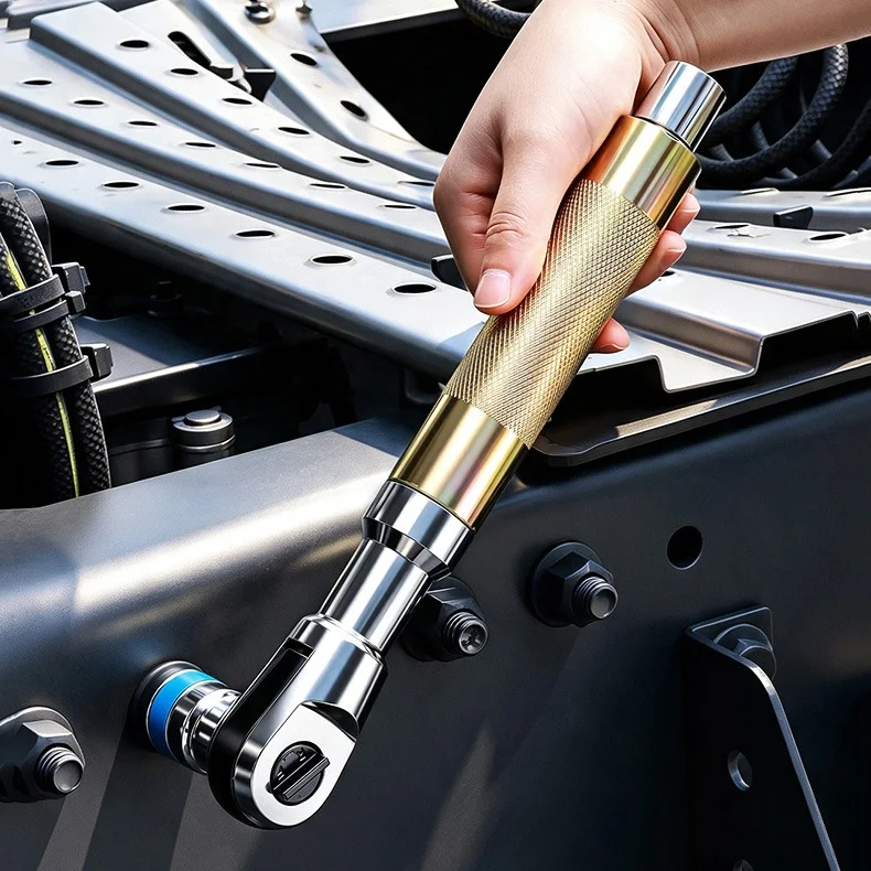 72-Tooth High-Torque 3-in-1 Ratchet Wrench Auto Repair Tool Labor-Saving Bidirectional Wrench for Mechanical Work