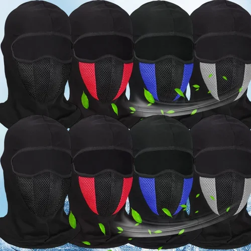 Imagen 2 del producto Pasamontañas transpirable para motocicleta, máscara facial completa para motocicleta, ciclismo, máscara para casco de Motocross, capucha para Moto, máscara facial para cuello