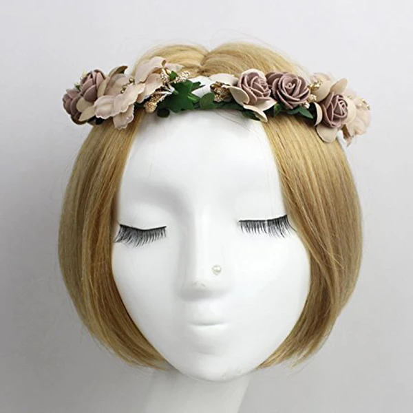 

Flower H made Headb Wedding Party Wristb Bridesmaid Hairb Bridal Accessory Adjustable Comfortable Elegant Seaside Simulated