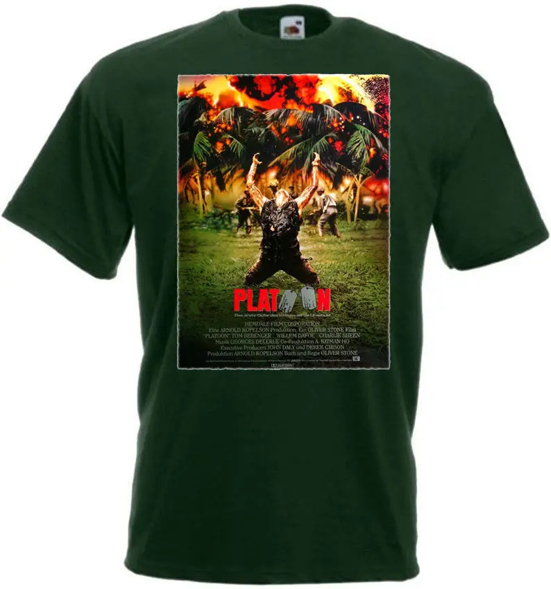 PLATOON ver 3 Movie Poster T shirt green all sizes