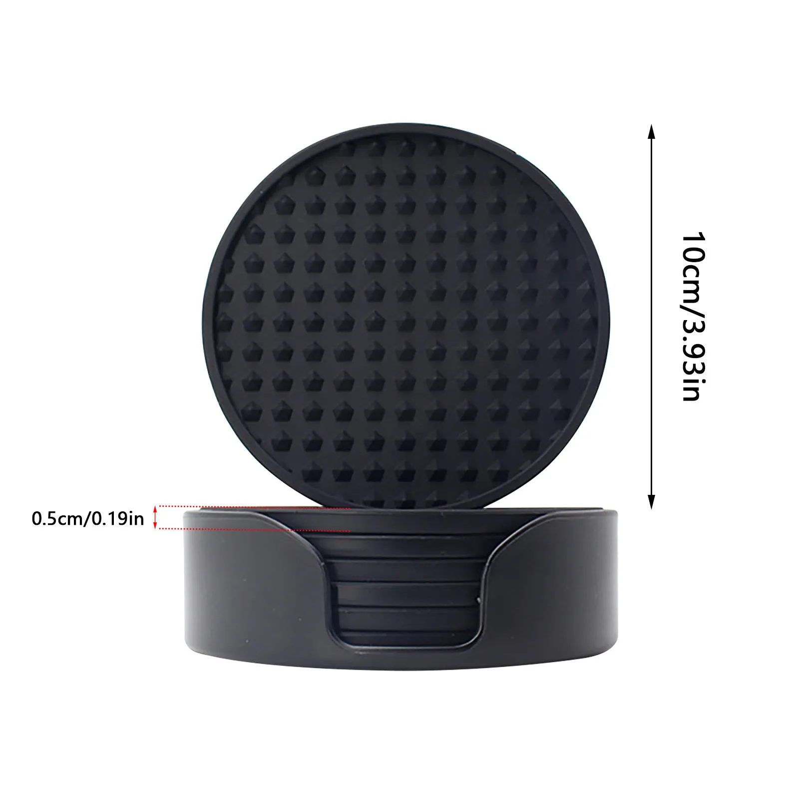 Round Silicone Coaster Non-Slip Thickened Table Mat Heat-Insulating and Scald-Proof Cup Holder for Mugs Beverage Table Holder