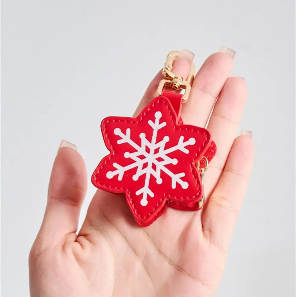 Change Bag Cute PU Leather Keychain Santa Claus Snowflake Christmas Pendant Cartoon Ghost Earphone Bag Women