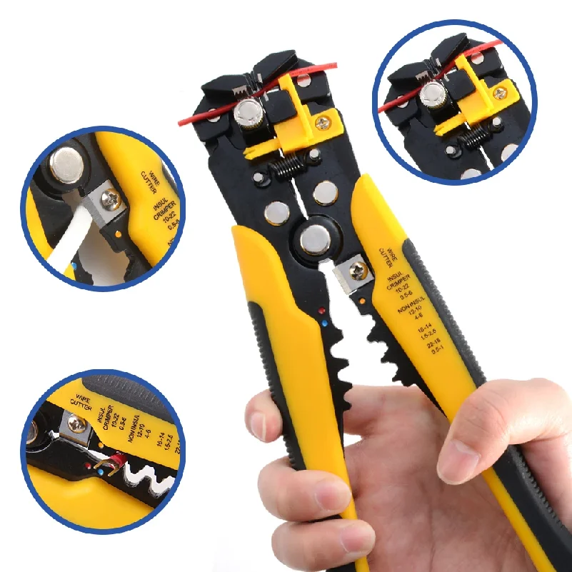 

Crimper Cable Cutter Adjustable Automatic Wire Stripper Multifunctional Stripping Crimping Pliers Terminal Hand Tool