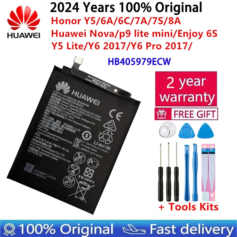 

Original 3020mAh HB405979ECW Battery For Huawei honor 6A Honor 8A DLI-AL10 DLI-AL10B DLI-TL20 DLI-L22 JAT-LX3 LX1 L41 L29 AL00