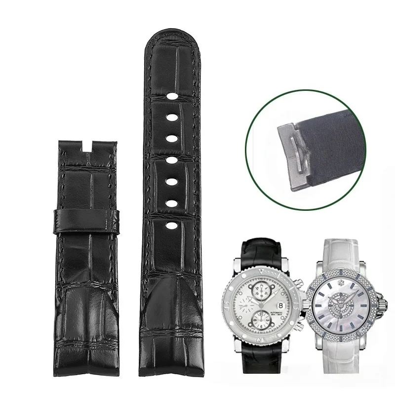 Para MARLBORO correa de reloj Montblanc correa de reloj de cuero genuino TimeWalker 36065 9670 U0101550 pulsera de reloj de cuero de vaca Linker de acero