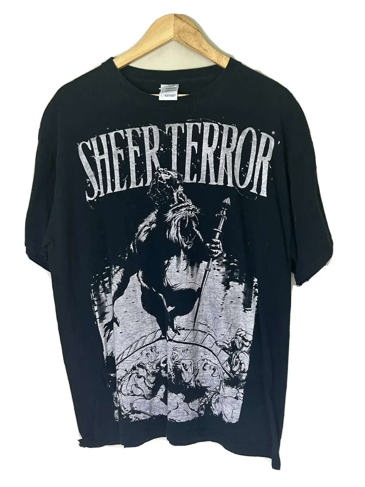 Sheer Terror Shirt Black Concert Music Band Short Sleeve Crew Neck L