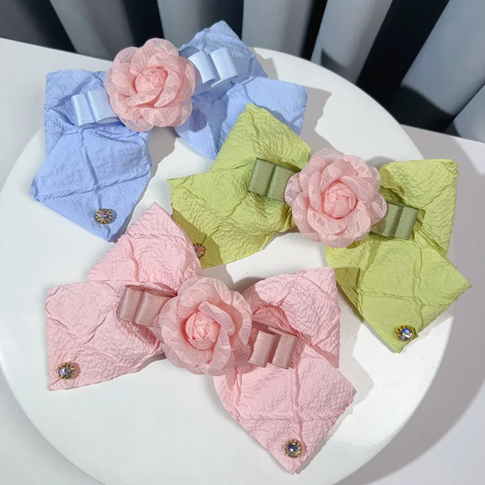 

Korean Fabric Camellia Flower Bowknot Brooch for Women Girls JK Uniform College Style Shirt Collar Pin Bow Tie Jewelry Gifts