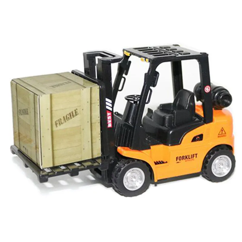 Alloy Diecast 1:20 Forklift Diecast Model Two-Position Mast Raises and Lowers Simulated Light Forklift Model Toy Children Gifts