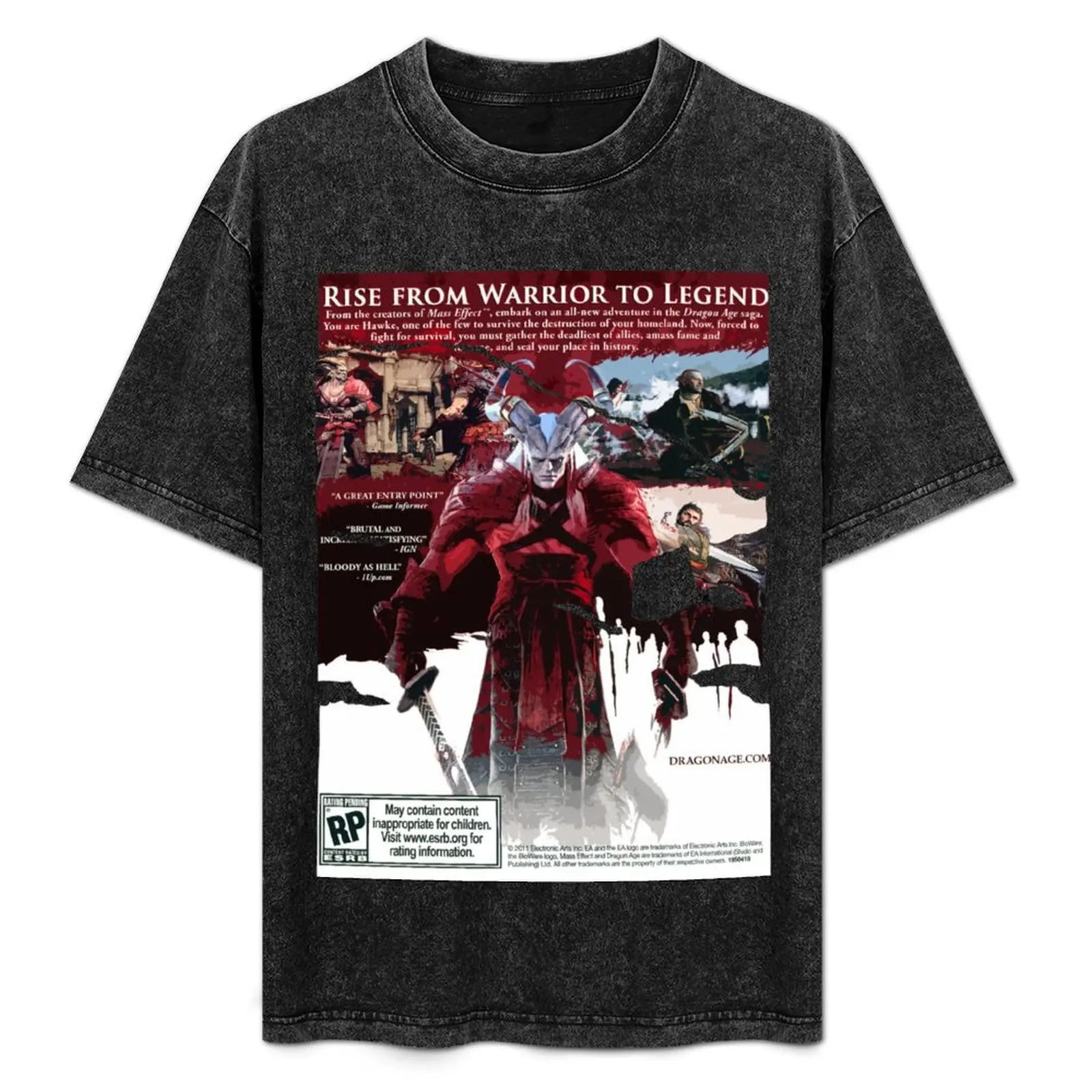 T-Shirt Festif Simple avec Affiche de Jeu Rétro Dragon Age II Années 2000 Y2K Millennial Inquisition II Kirkwall