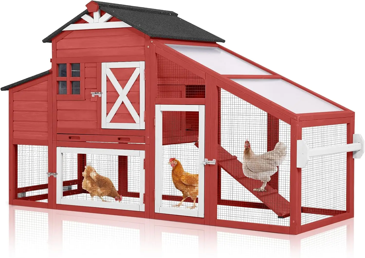 Outdoor Chicken Coop Application, Wood Material, Red Color, Easy Cleaning and Reinforced Version