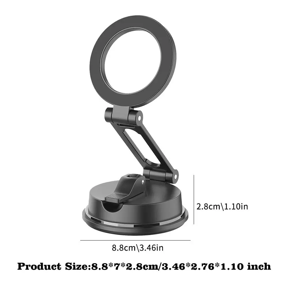 Dashboard Folding Car Mount Metal Magnetic Phone Holder For MagSafe 360° Rotation Strong Magnet Car Mount For iPhone