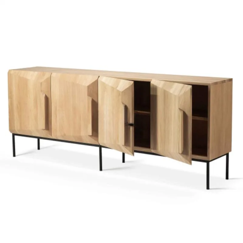 

Nordic side cabinet modern simple living room TV cabinet oak complete/North America/locker/four doors/