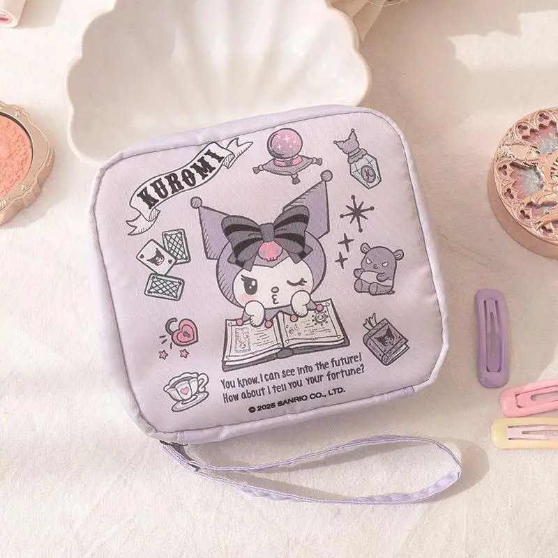 

Kuromi Cute Cartoon Coin Wallet Sanrio Girl Kawaii Portable Sanitary Napkin Storage Bag Student Travel Lipstick Zipper Bag