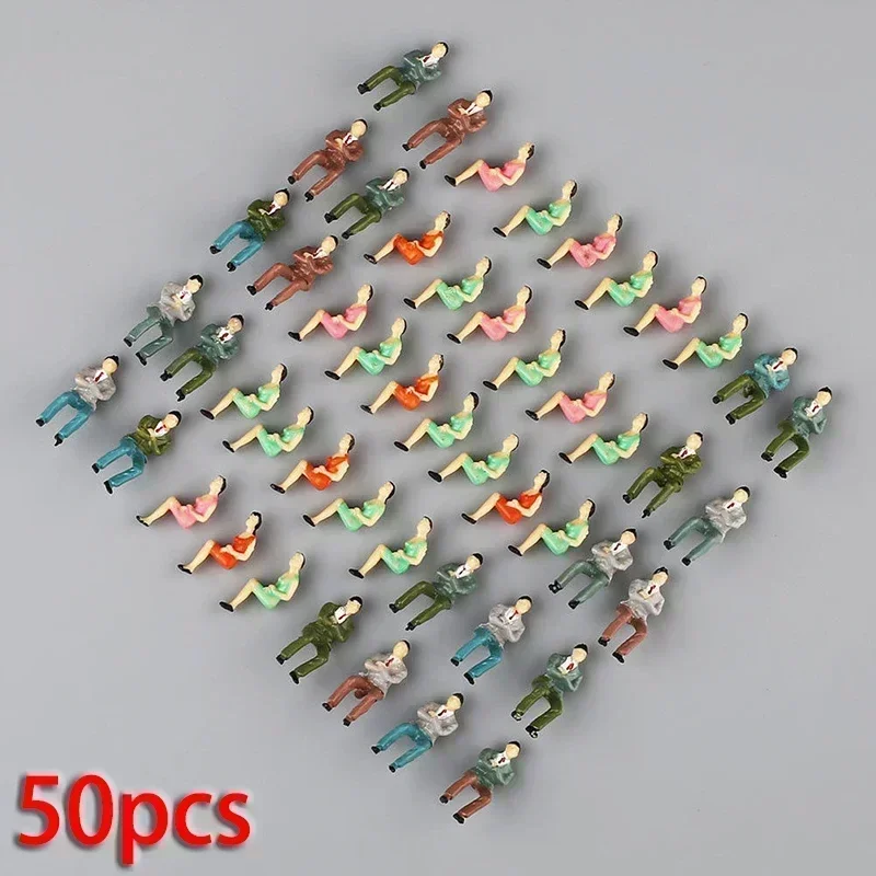27/50Pcs  Painted Model People Figures Railway Sitting Passengers Scale Miniatures Collection Gifts Kids People Figures