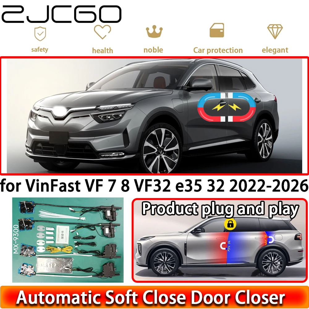

ZJCGO for VinFast VF 7 VF 8 32 VF32 VF e35 2022-2026 Soft Close Door Kit Power Closing Latch System Auto Pull Door Easy Close