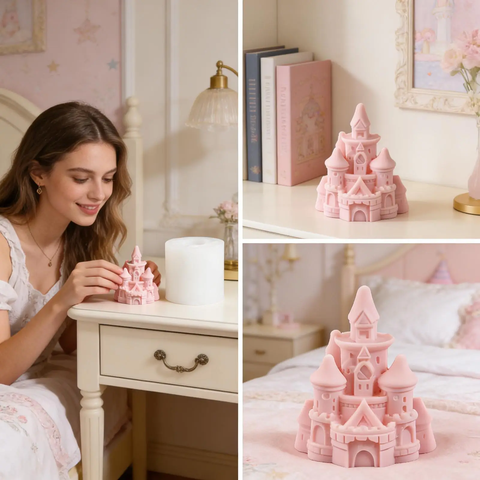 

Многоразовая гибкая силиконовая форма для 3D-замка, форма для свечей в виде сказочного замка для школьных проектов, студий, семейных встреч, для начинающих