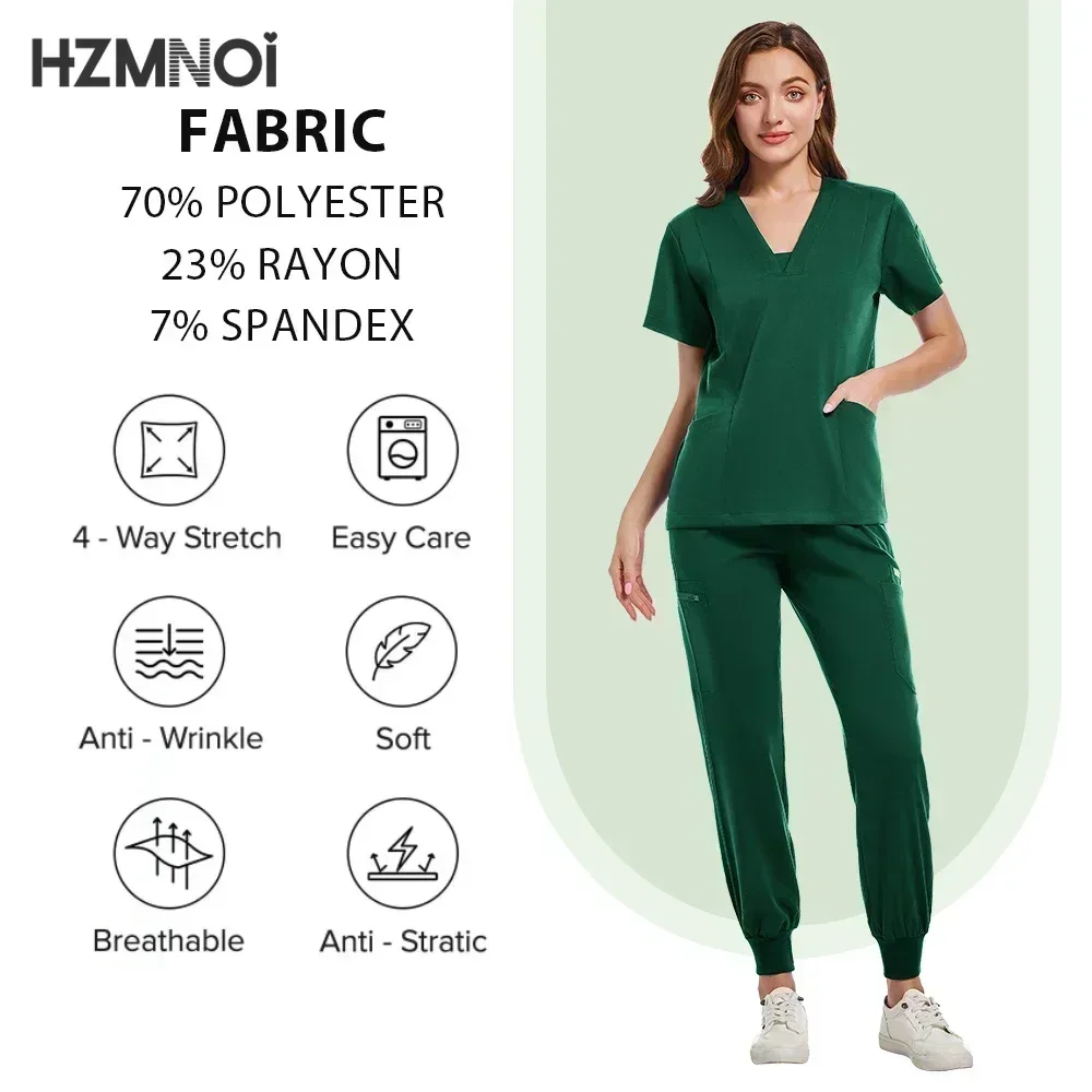 New Multicolour Pharmacy Beauty Spa Uniforms Nurse Scrubs Set Dentist Surgical Medical Uniforms Elestic Women Joggers Suit