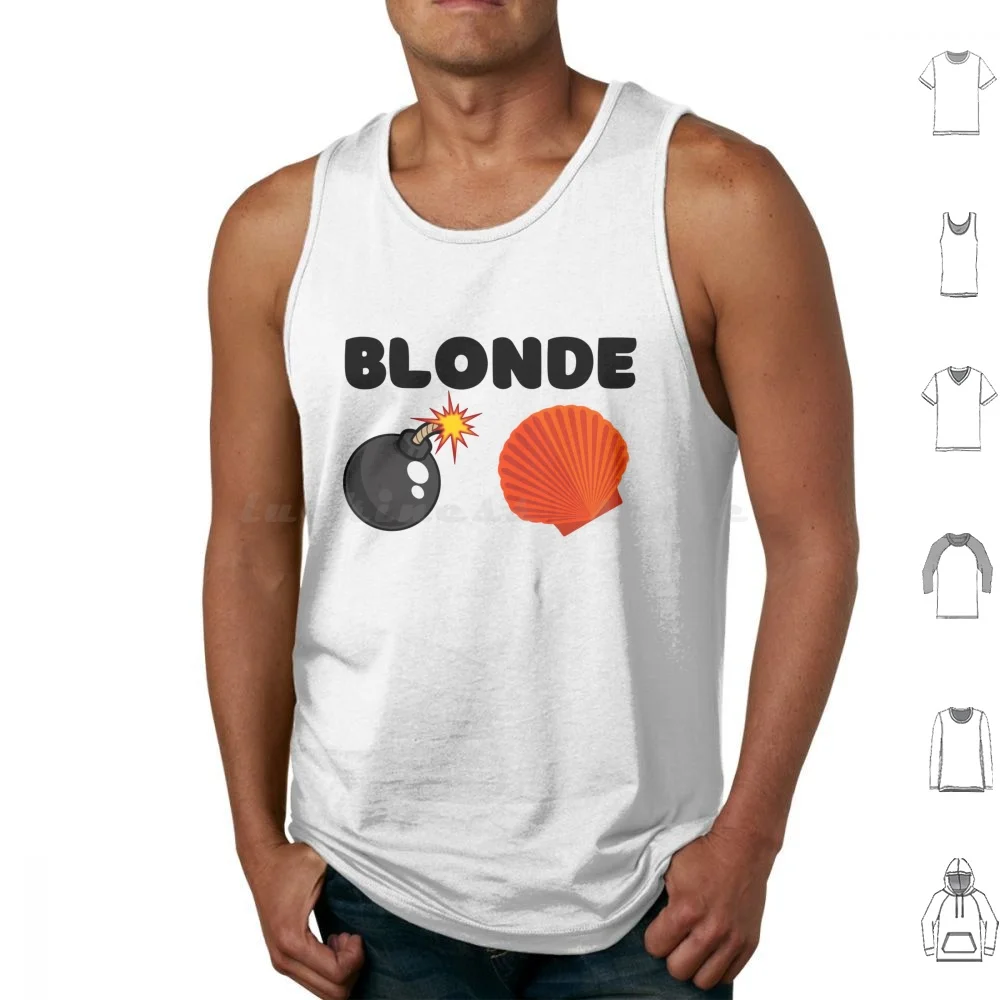 Blonde Bombshell Colourful Cartoon Bomb Shell Design Tank Tops Print Cotton Blonde Bombshell Bomb Shell Blonde Bombshell